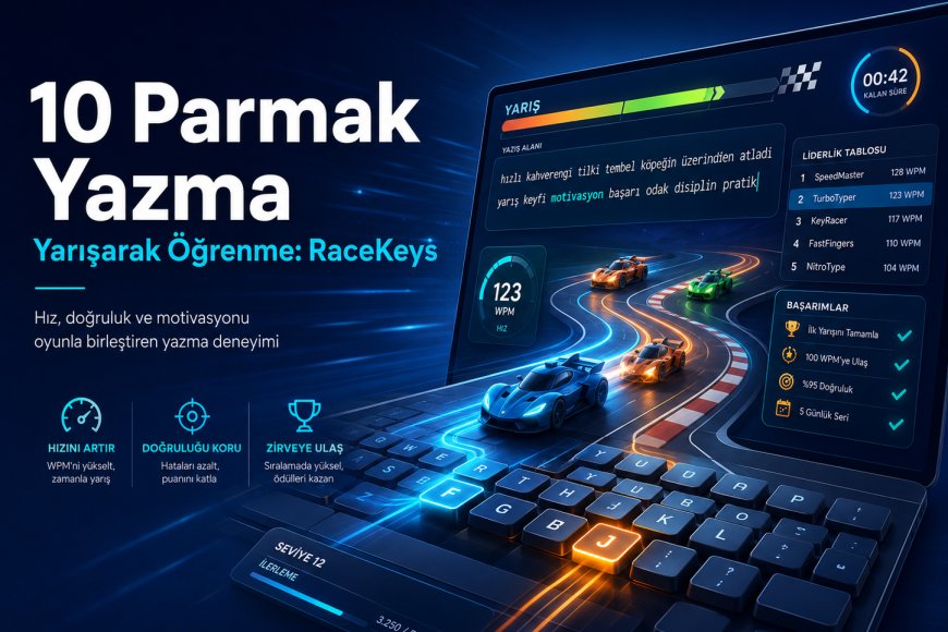 10 Parmak Yazma Nasıl Öğrenilir? Yarışarak Öğrenmenin Adresi: RaceKeys